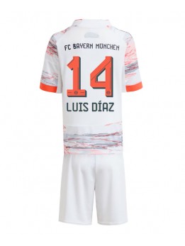 Bayern Munich Luis Diaz #14 Replika Borta Kläder Barn 2025-26 Kortärmad (+ byxor)